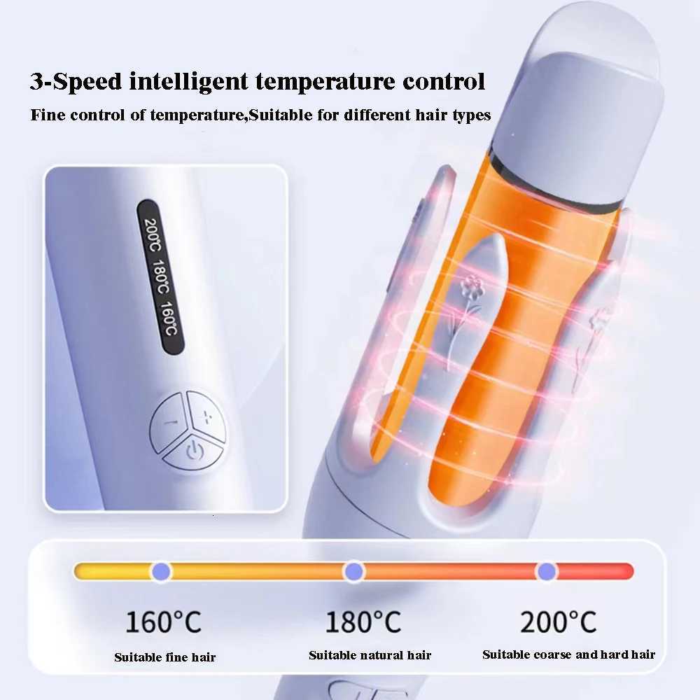 2 in1 Automatic Hair Curler Hair Straightener 32MM Auto Rotating Hair Roller Styling Tools Wave Styer Flat Iron Curling IronT251114