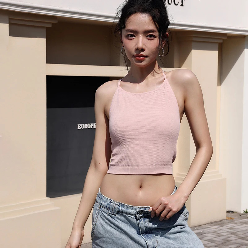 Womens cross back yoga top breathable and shockproof sports vest fitness bra with cushion gym sexy crop casual summer 250414Z