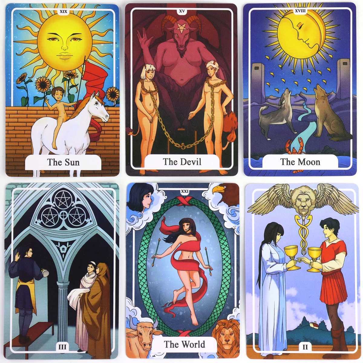 Kawaii Waite Tarot Deck 78 Pcs Cute Tarot Cards 1036cm C251114