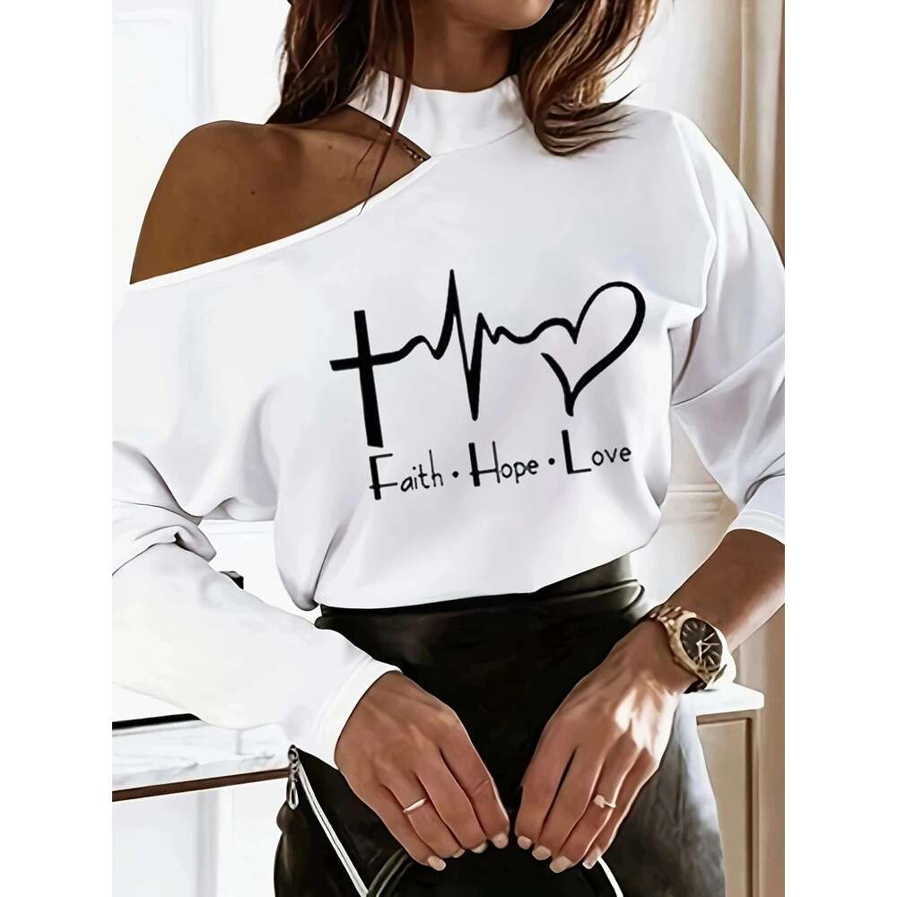 Chic Elegant Solid Fashion O Neck Off-shoulder Long Sleeve T-shirts Women's Autumn New White Tops Sexy Hollow Out Tees Shirts