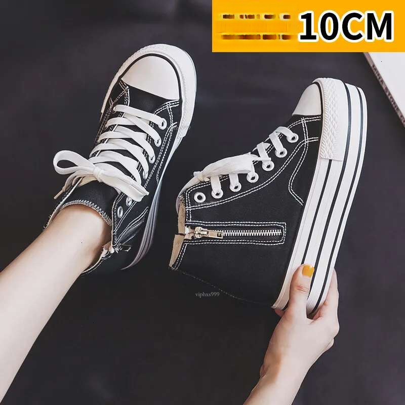 2025 New Designer Women's Shoes Outdoor Casual Breathable Canvas Double Zipper Board Shoes Korean Version Multi-functional Thick Sole Sponge Cake