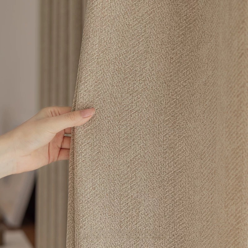 A761 new antique style cotton and linen Maillard silent blackout curtains finished product living room bedroom high-end Curtain