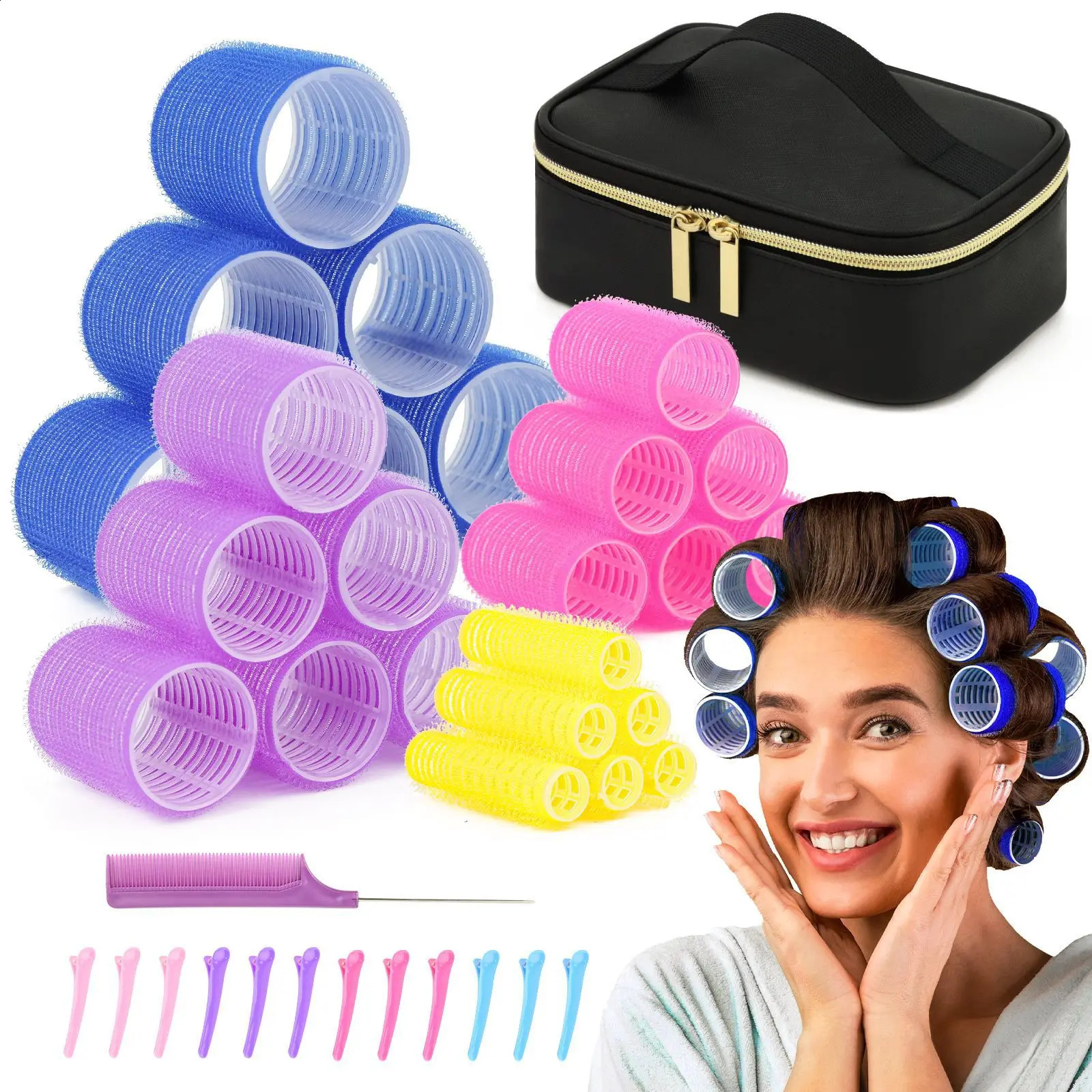 Air Bangs Curling Tube Large Cosmetic Bag Curler Set Bangs Curling Hair Diva 250409