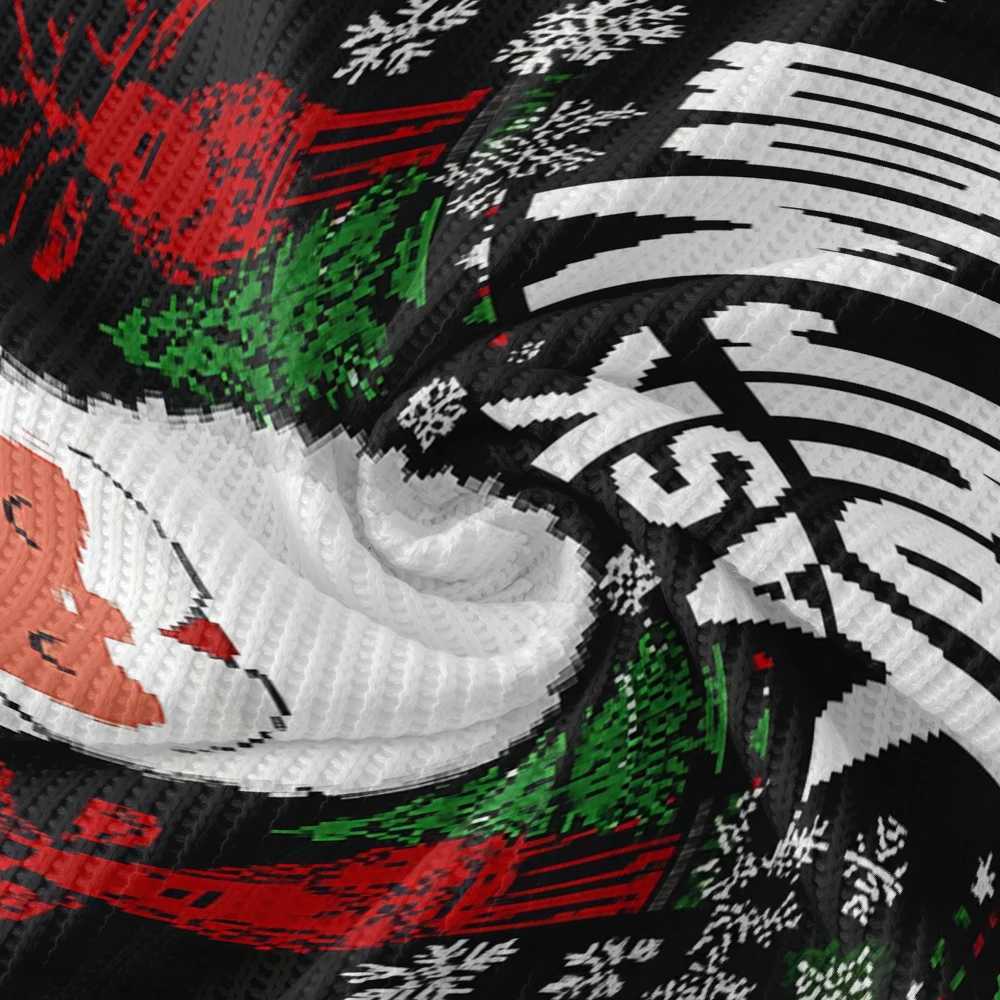 Mens staff neck sweater soft mens casual sweater new Santa Claus graphic mosaic graffiti autumn and winter latte art mens sweater W250414