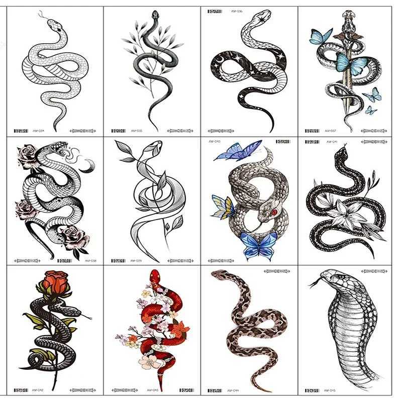 Womens snake temporary tattoo sticker waterproof Hotwife eagle toenail flower fake body art festival accessories fashionable hot girlXJ25414