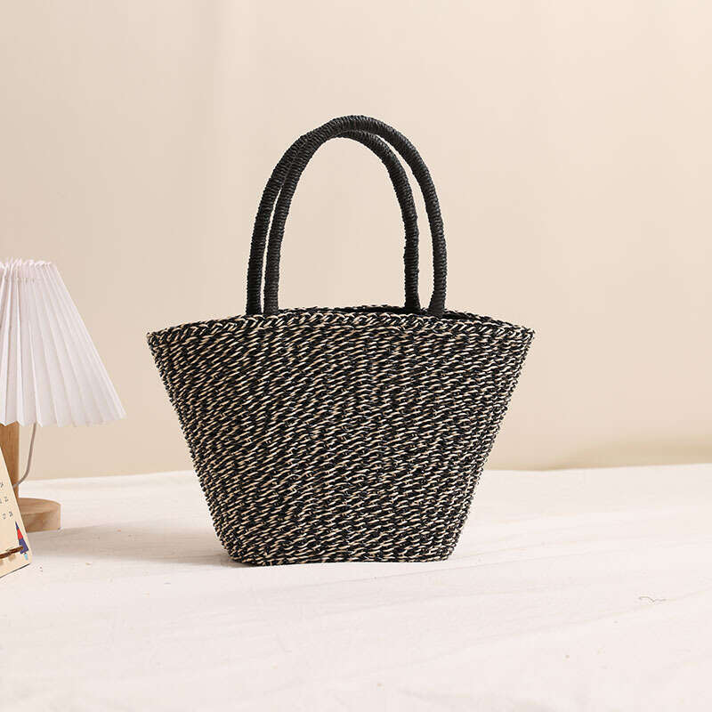 Handmade Beach Bag Korean Gold And Silver Grass New Fashionable Solid Color Woven Women's Vacation Beach Bag, Niche Handbag Kq2