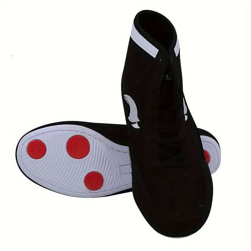 Yinsheng Men Women Low Top Boxing Shoes High Top Sparring Training Sneakers With Crescent Moon Design, Black, Lac Up, All Season Wear, Rubber Sole,