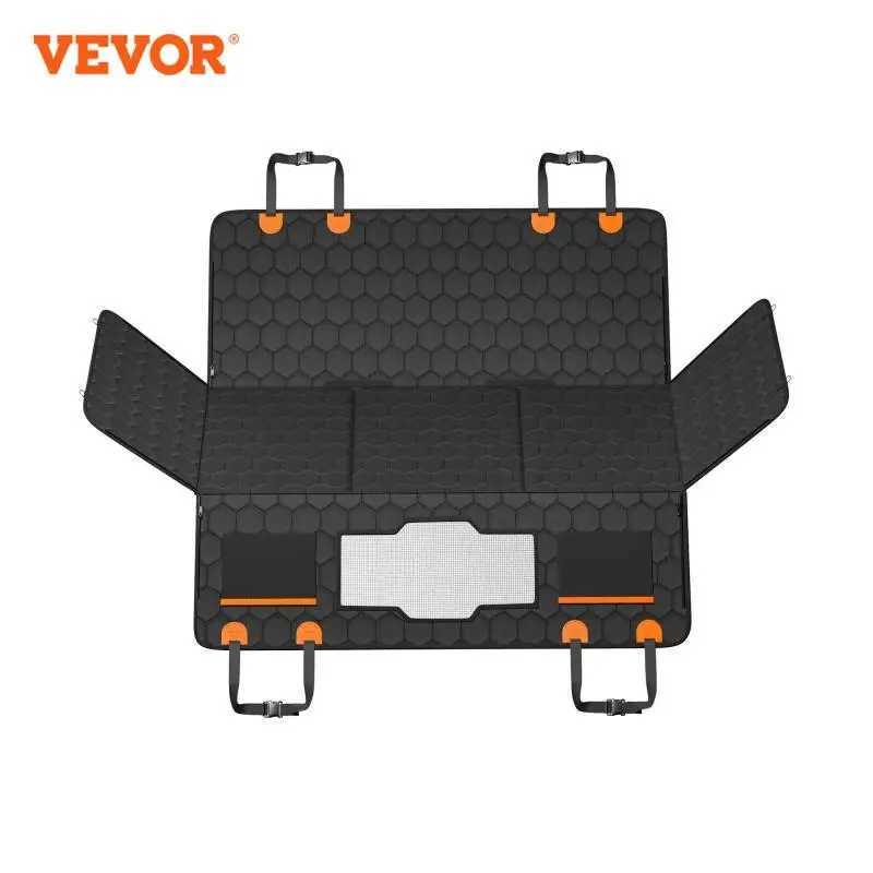 VEVOR rear seat extender dog car seat cover designed for rear seat beds with mesh windows and storage pockets supporting a 350 pound dog hanger X25041