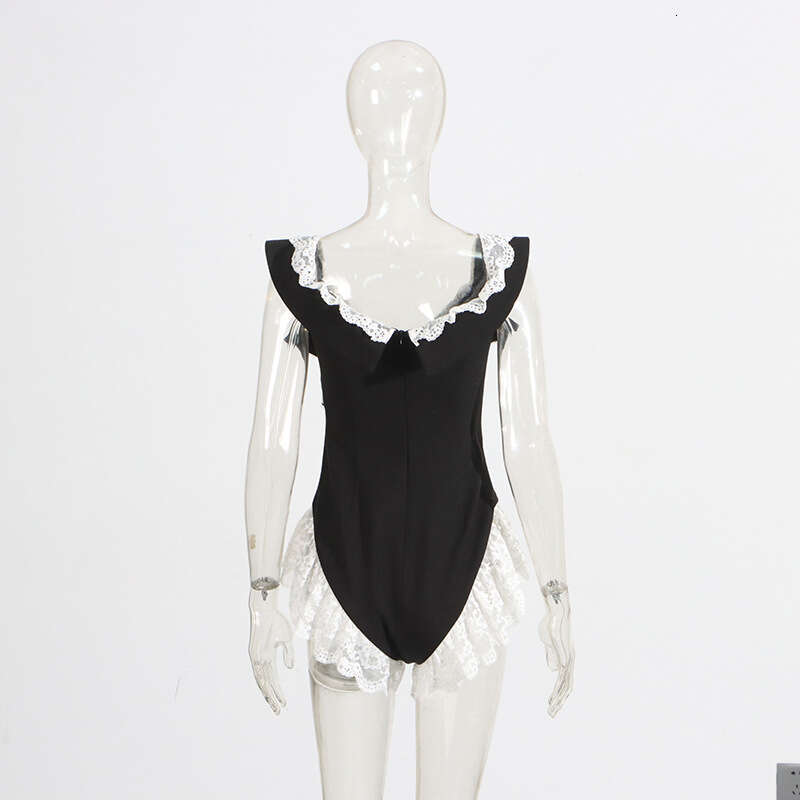 Designer Patchwork Lace Design Sexy One-Shoulder Jumpsuit - 2025 Slim Fit Fashion