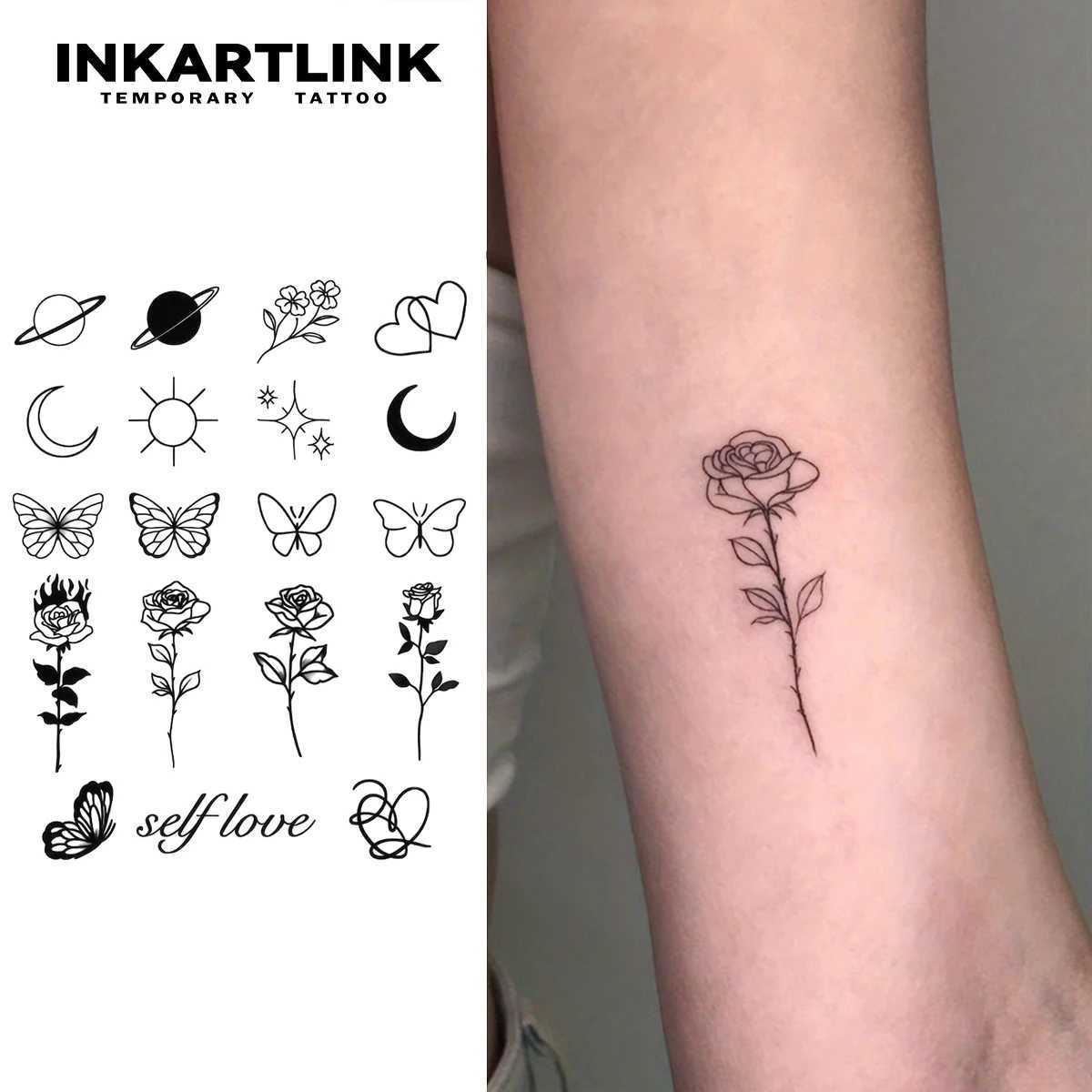 Simple line pattern temporary tattoo lasting for 15 days with new technology waterproof semi permanent sticker.XJ25414