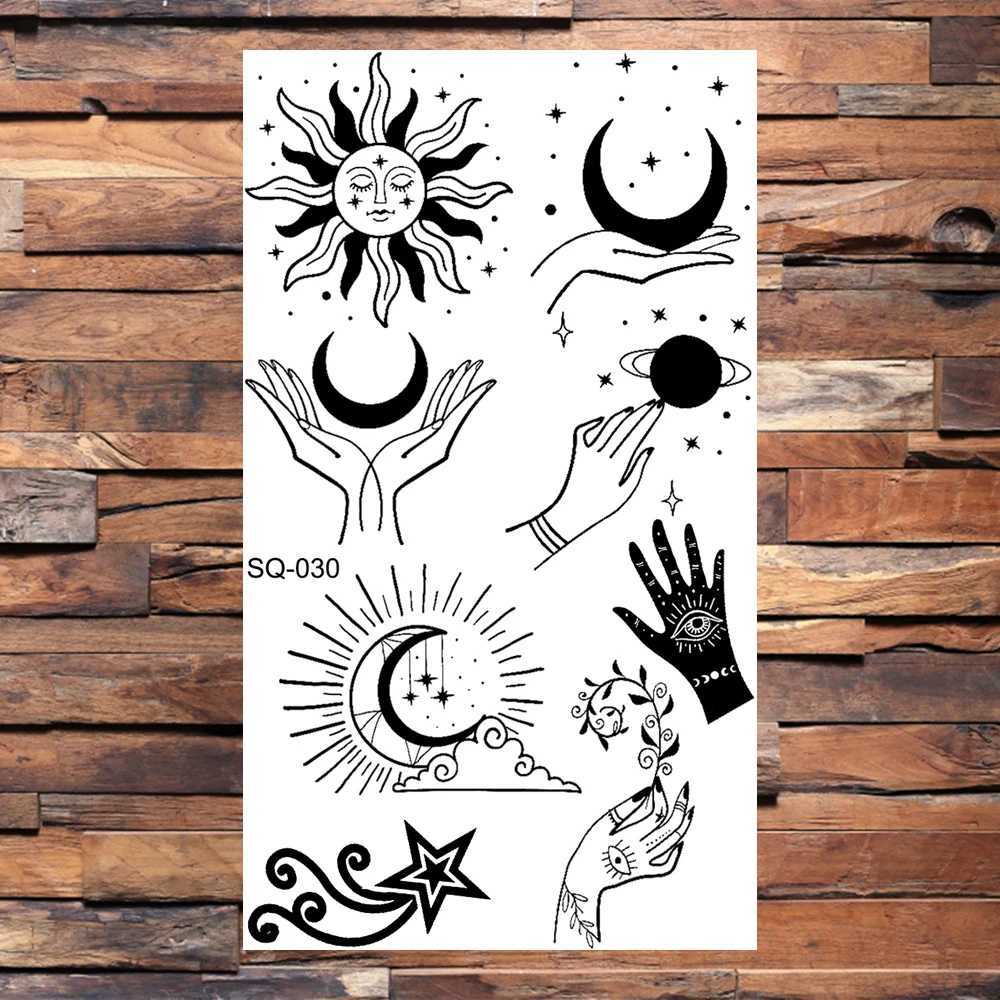 Adult 3D Moon Temporary Tattoo Mountain Sun Cluster Dream Catcher Fake Tattoo Pendant Tattoo Sticker Sexy Body ArmXJ25414