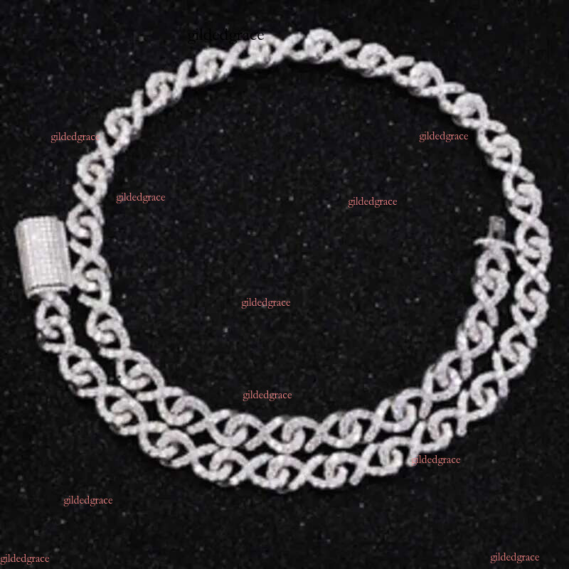 Fashion Design 9mm Width Solid Sier Ice Out Moissanite Cuban k Chain Mans Hip Hop Necklace