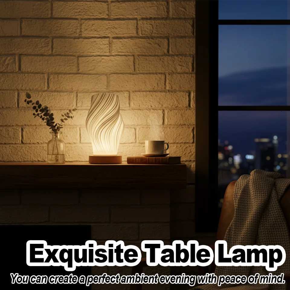 Usb Led 3d Pleated Table Desk Lamp Light Dimmable Bedside Modern Home Decor Lamps For Bedroom Atmosphere Night Lights Small Shop M251114