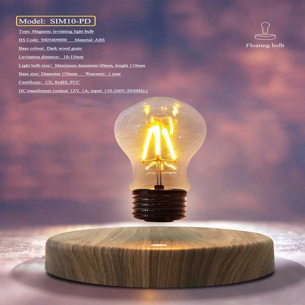 Magnetic Levitation Lamp Creativity Floating Glass LED Bulb Home Office Desk Decoration Birthday Gift Table Novelty Night Light M251118