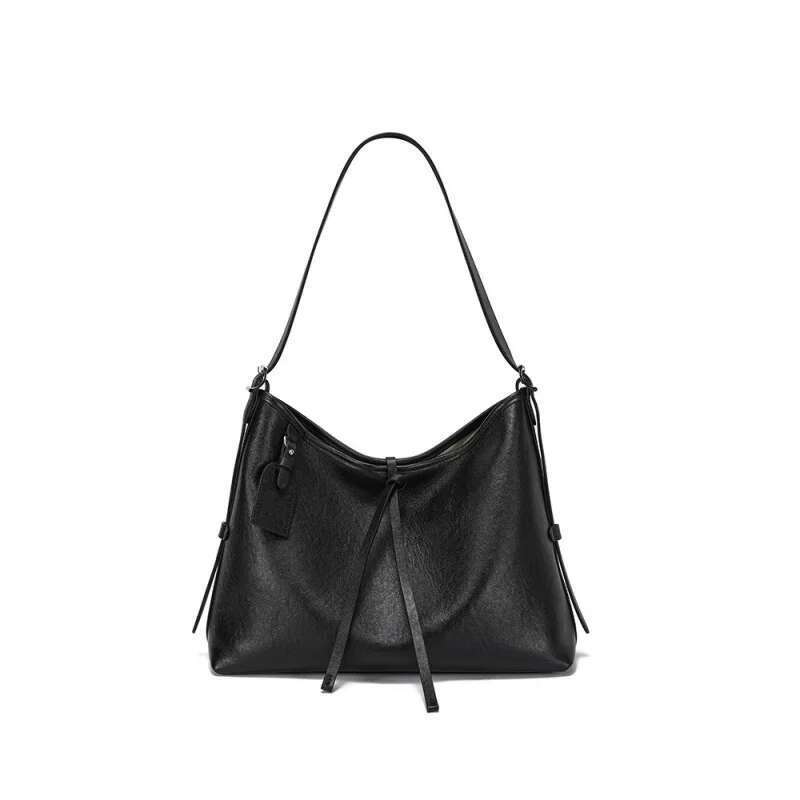 Designer Bag Hobo Style Lazy Leather Women's Vegetable Tanned Cowhide Tote Bag, Large Capacity Single Shoulder Crossbody Bag