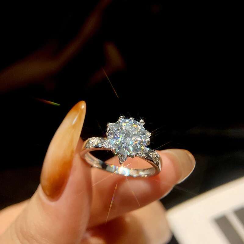 GRA Luxury Moissanite Diamond Gemstone Rings for Women 925 Sterling Silver D color Solitaire Wedding Engagement Fine Jewelry