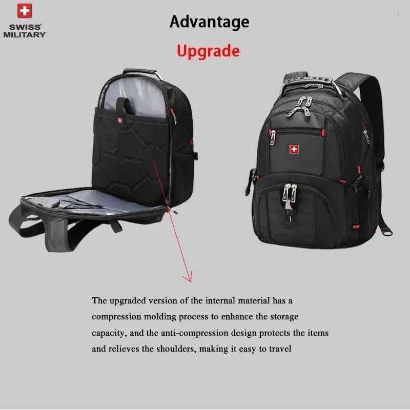 SWISS 17 Laptop Backpack Waterproof USB Charge Port Swiss-style Multifunctional Rucksack Schoolbag Mochila Hiking Travel bagW251113