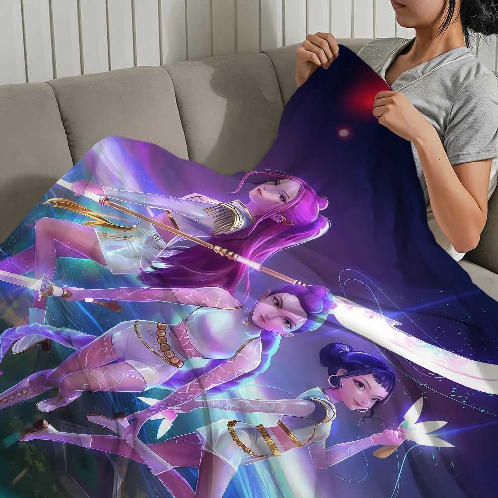 Blanket KPop warm soft Demon plush blanket for sofa living room office bedroom travel Hunters gift Flannel Z251111