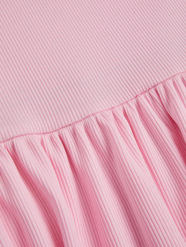 Size comparison lace ruffled hem tube dress Y2K Clubwear Day mini skirt womens set 250414