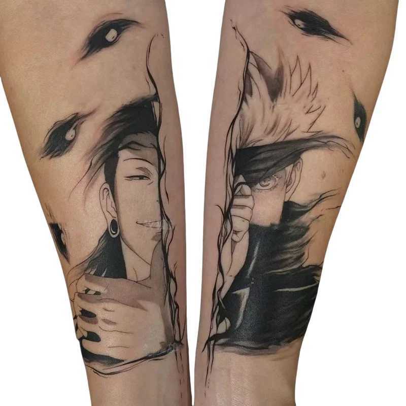 Jujutsu Kaisen Temporary Tattoo Satoru Gojo Cartoon Geto Suguru Waterproof Fake Tattoo Stickers Body Art Transfer TattooXJ25414