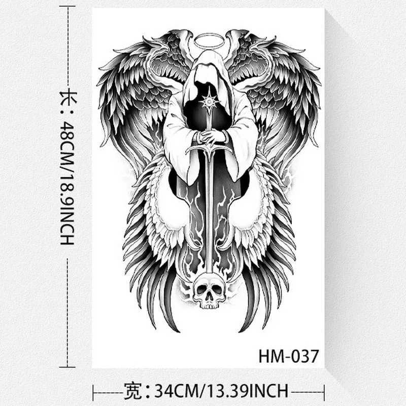 Angel Wings God Tattoo Stickers Real Juice Ink Semi permanent Full Back Tattoo Temporary Duration 2 weeks AdultXJ25414