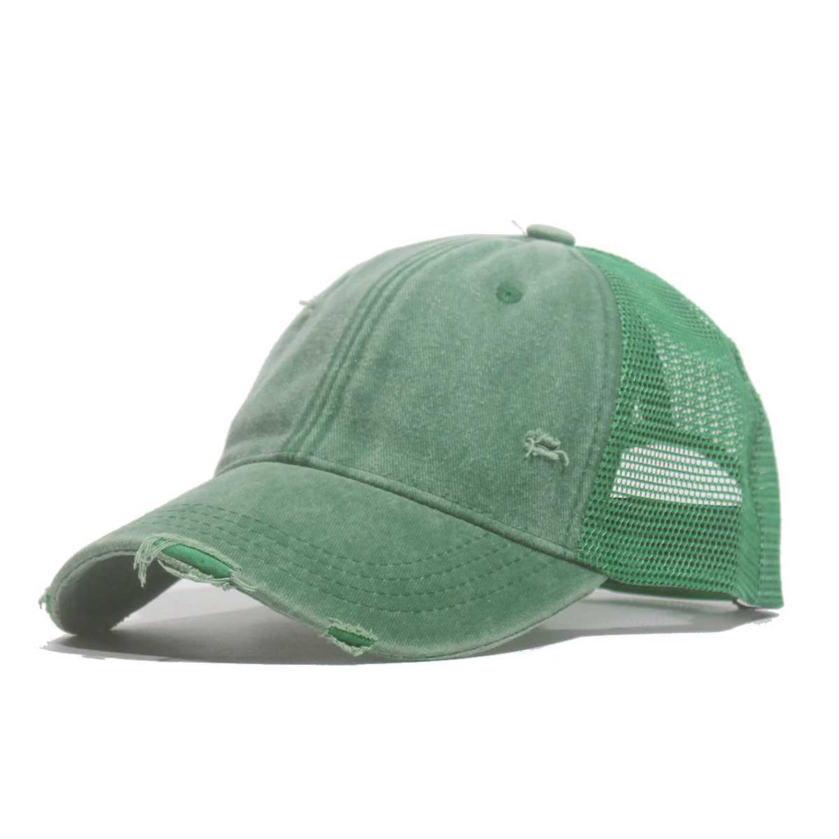 Fashionable solid mesh baseball cap suitable for men women retro snap on hip-hop hat unisex street adjustable sun hat W250414