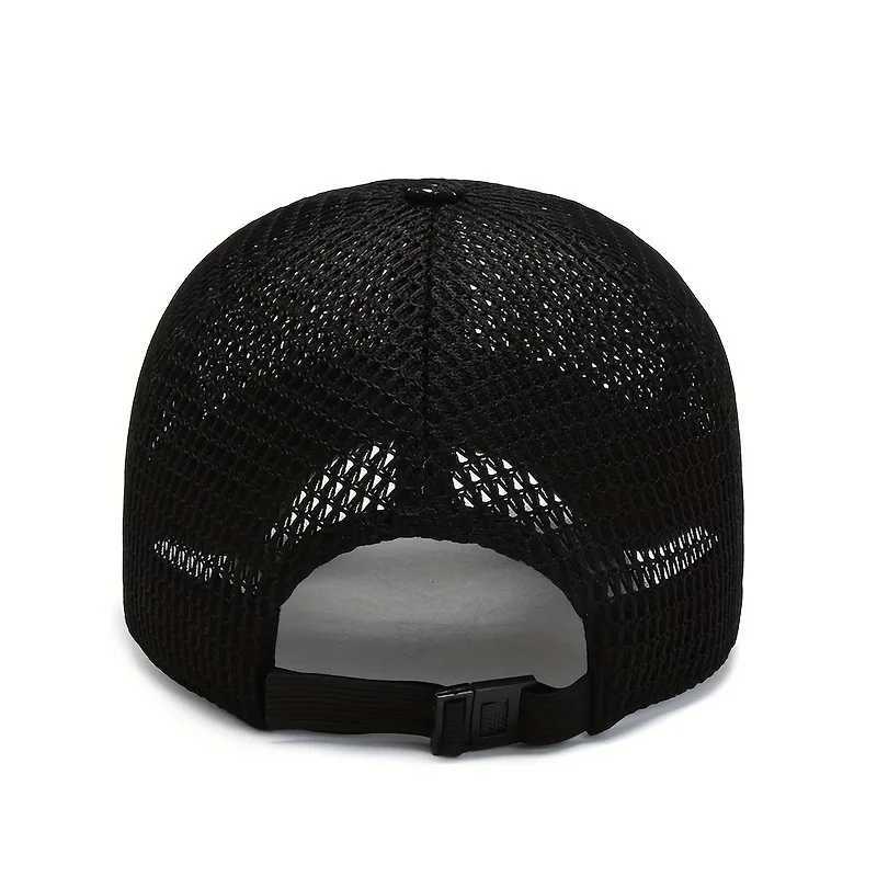 Mens solid color mesh breathable baseball cap sun protection cap womens sports cap camping cap W250414