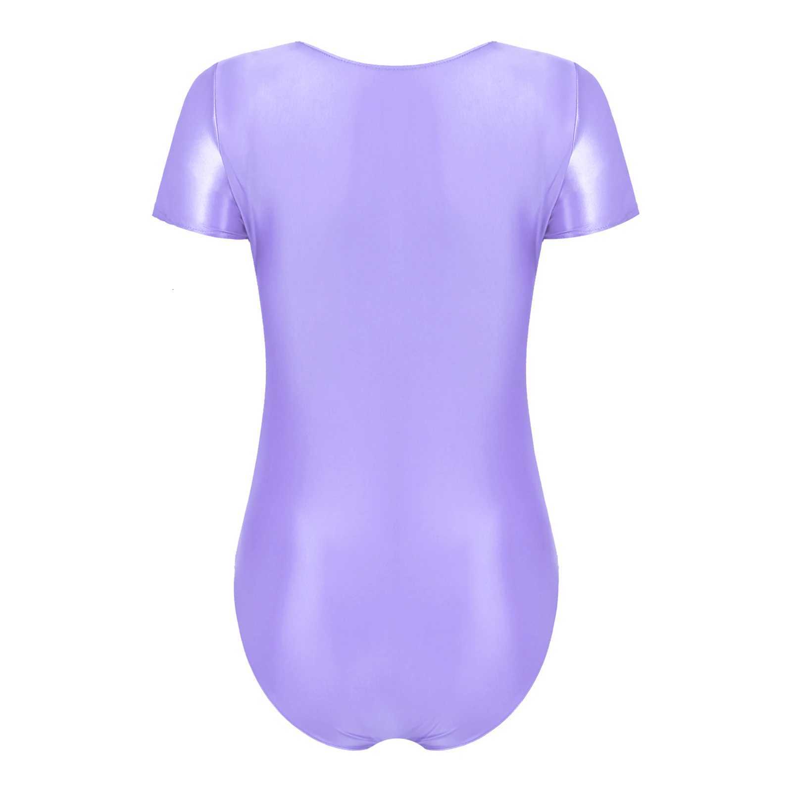 Womens Swimsuit Solid Color One Piece Swimwear Short Sleeve High Cut Leotard Swimming Tights Bodysuit Sportswear Beach WearW251113