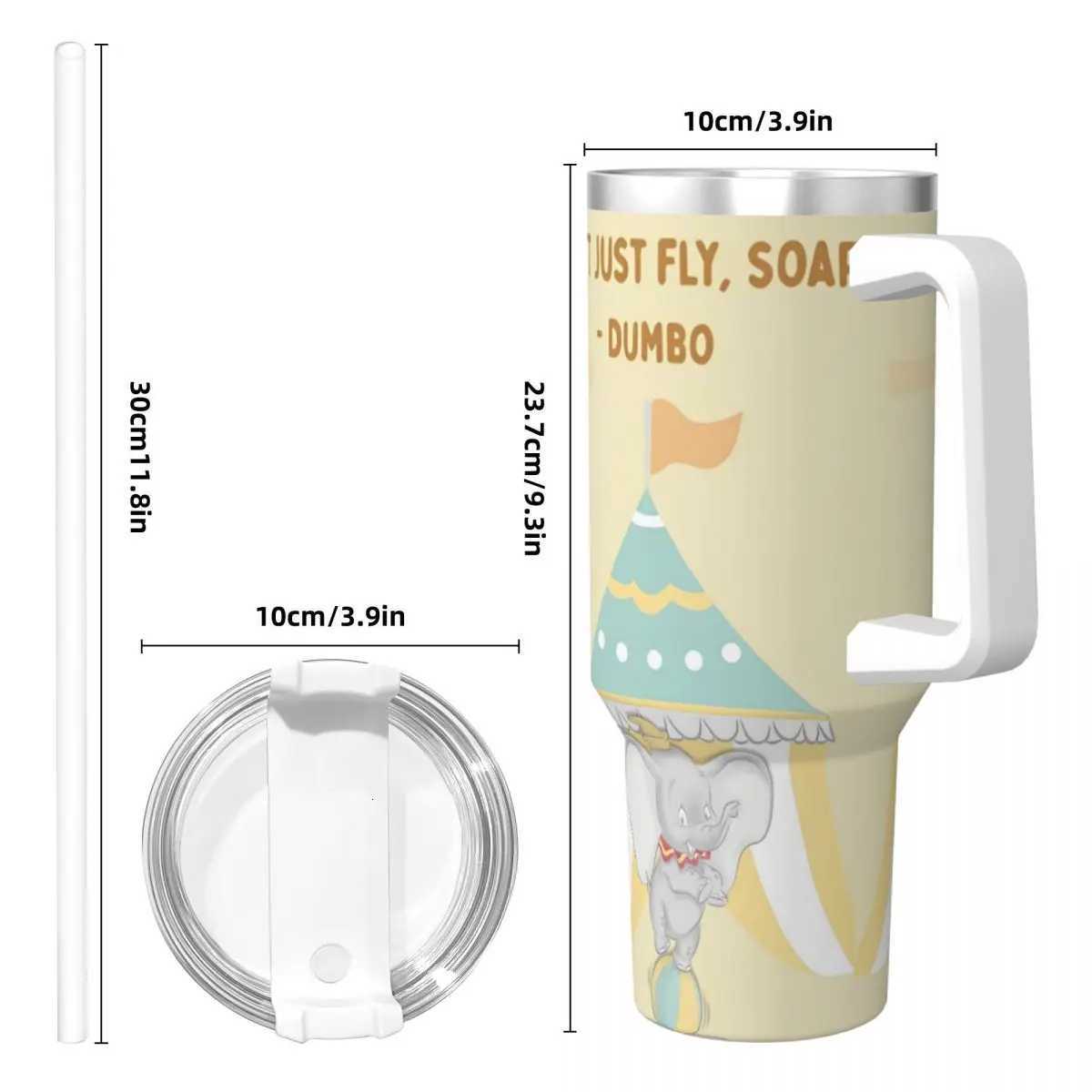 Dumbo Stainless Steel Tumbler Film Beach Thermal Cups With Straws and Lid Large Capacity Mugs Cup Hot Drinks Water Bottle C251114