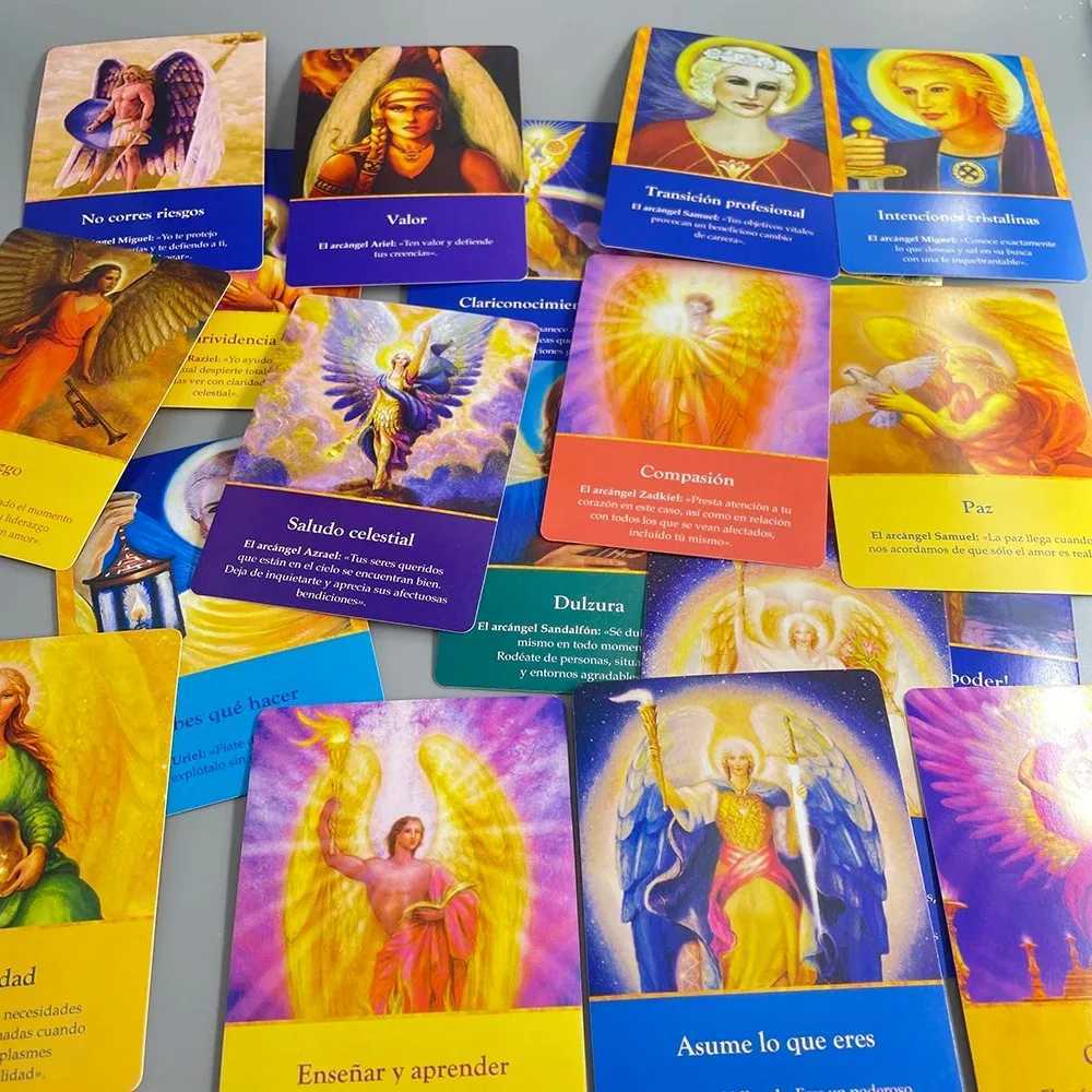 10473cm Archangel Oracle Cards In Spanish Version Fate Tips Angels Oraculos Board Games Deck 44 Pcs Cards C251114