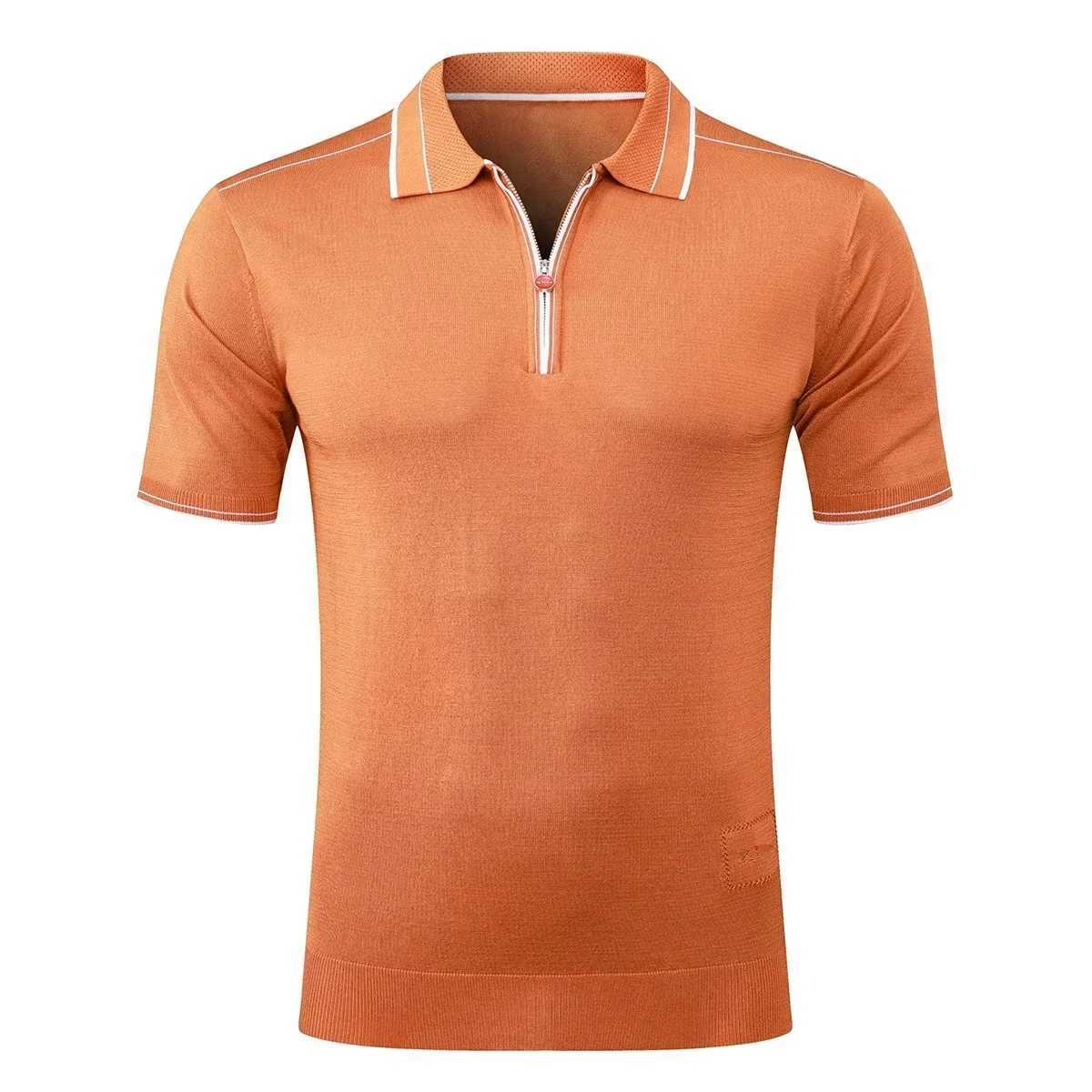 BLSK CPRT polo shirt silk mens 2025 new straight elastic short sleeved thin outdoor breathable large size M-5XL W250414