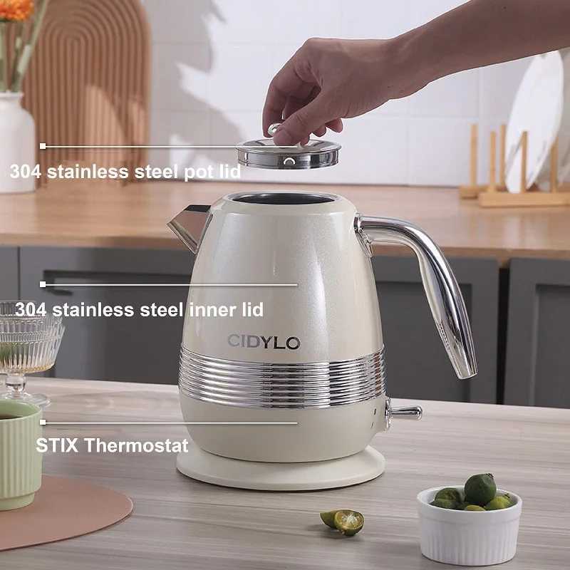 1800W Retro Electric Kettle Home/Office Quick Kettle 304 Stainless Steel Teapot Automatic Power Off Kitchen Appliances 1800ml Y251114