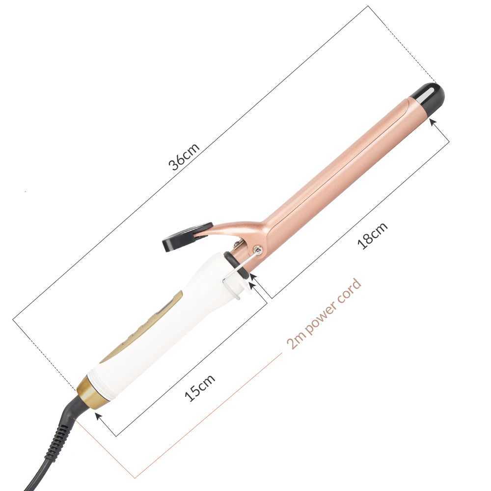 LCD Curlers Electric Single Tube Ceramic Glaze Pear Flower Cone Professional Roller Adjustment Temperature Hair Curl Irons ToolsT251114