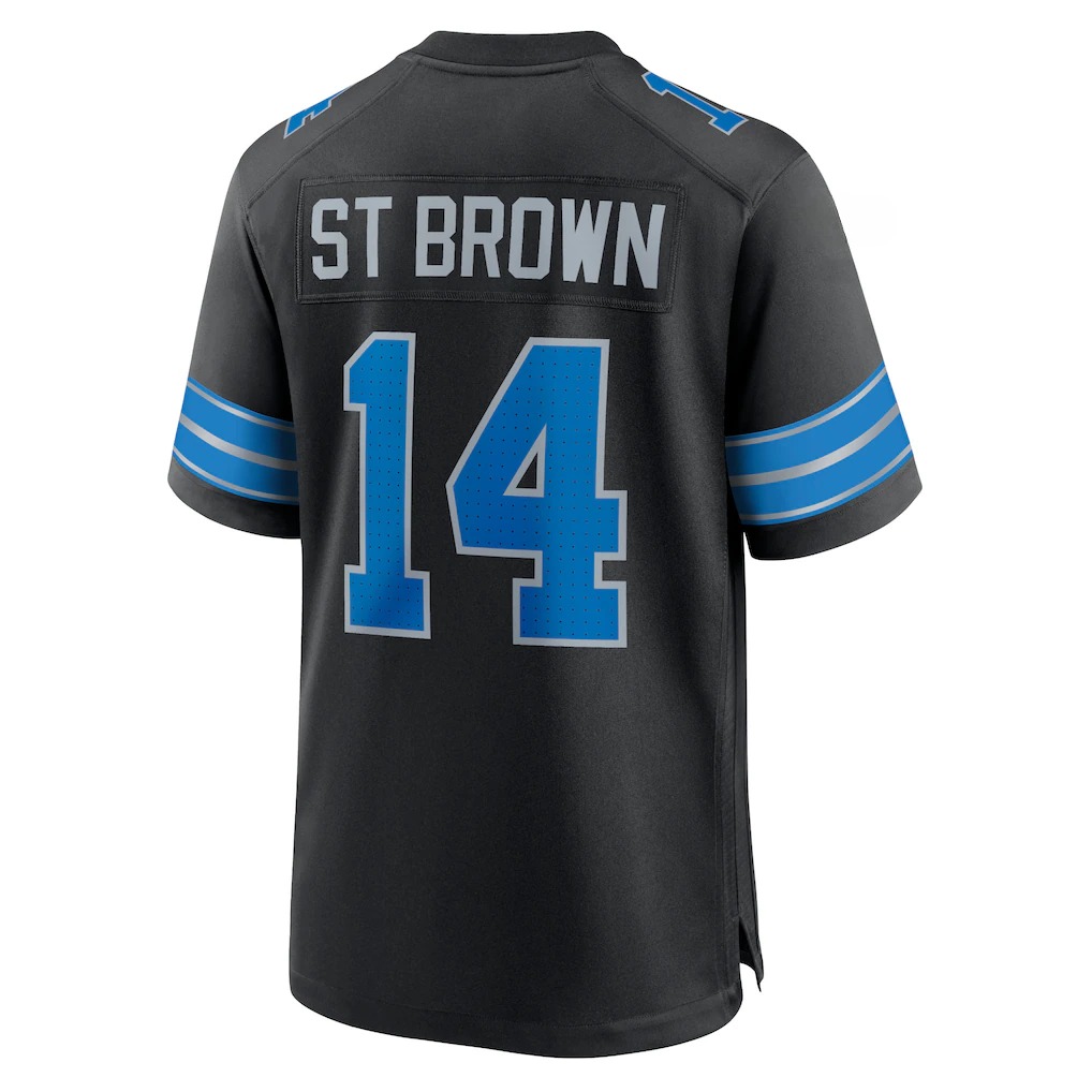 Free Shipping American Famous brand Detroit Football jerseys with embroidered men women youth customized #14 St Brown #16 Goff #58 Sewell #97 Hutchins