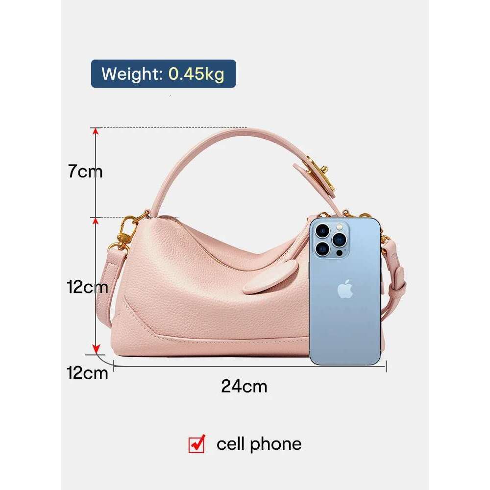 Designer Bag Women Genuine Leather Pillow Bag High Quality Metal Hardware Top Handle Ladies Handbag Small Boston Tassel For Girls Grey Pink