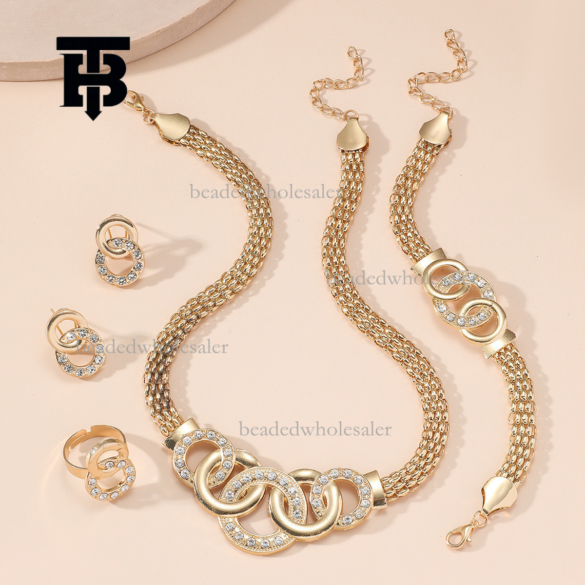 TB BHULAMTE Designer Fashion Unique Bracelet Broken Silver Double Ring Lock Personalized Necklace Luxurious And Versatile Handmade Women's Jewelr