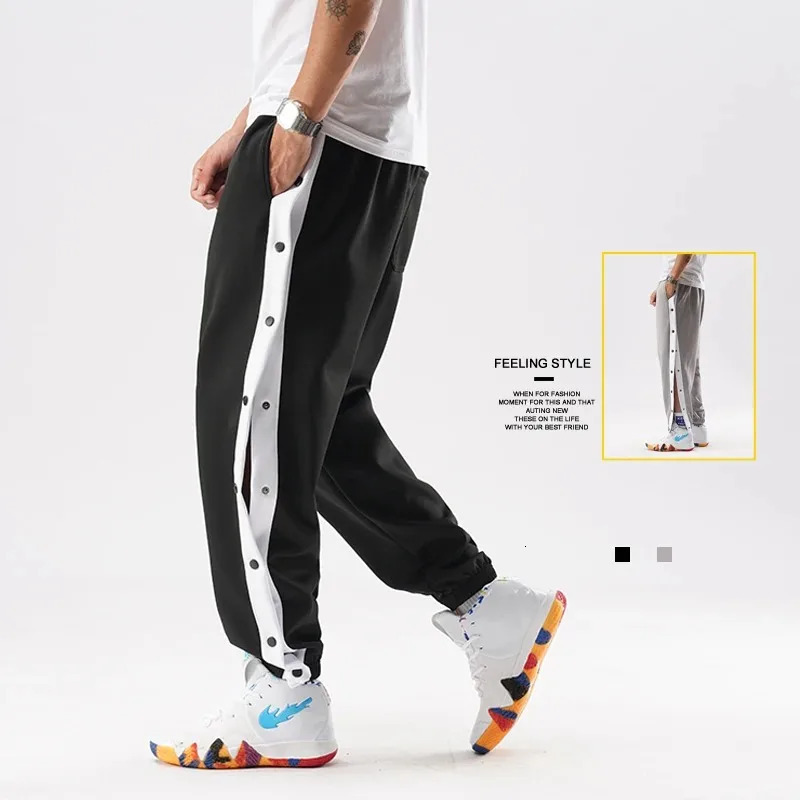Mens sports pants fashionable sportswear brushed straight track casual and loose Trouser mesh fabric breathable fast drying 250414