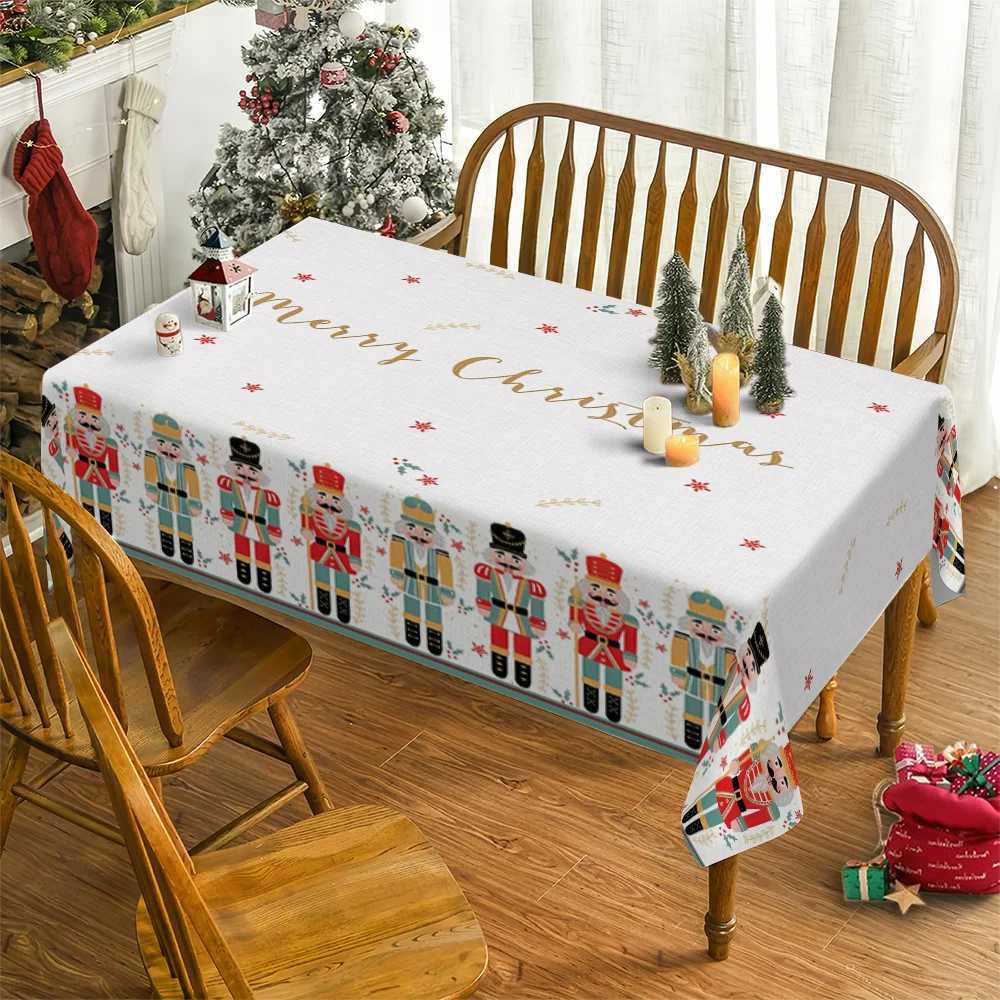 Christmas Christmas Nutcracker Polyester Tablecloth for Table Decor Winter Xmas Holiday Kitchen Dining Table Cloth Christmas Decorations Y251113