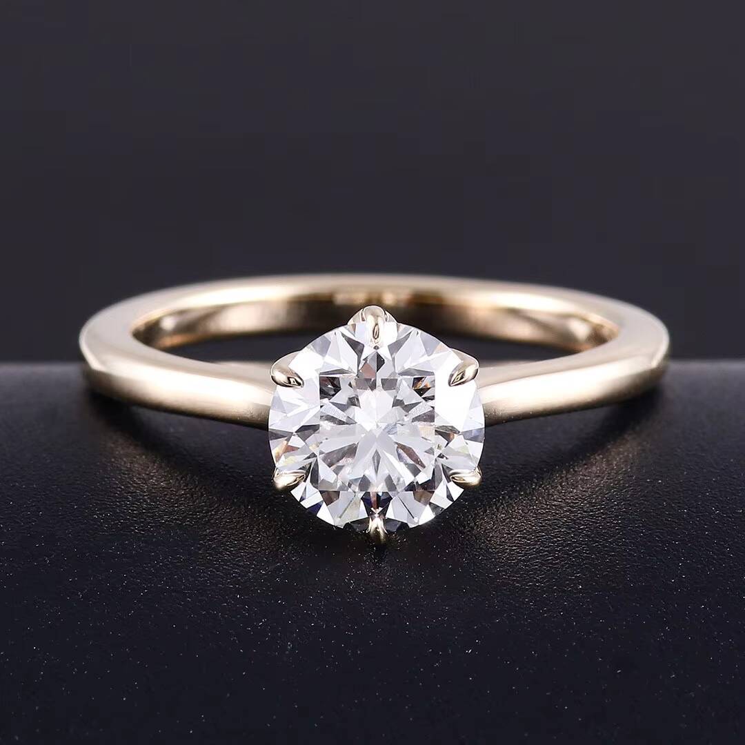 CHANG LAI Minimalist IGI Certified Wedding Engagement Ring 18k 14k Gold Round Brilliant Cut Lab Grown Diamond Rings for Women