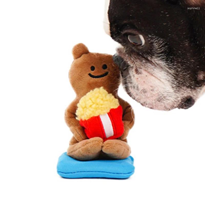 Update Cute Popcorn Bear Pet Toy Simulation Sounding Dog Toys Entertainment Interactive Dolls For Dogs And Cats Supplies