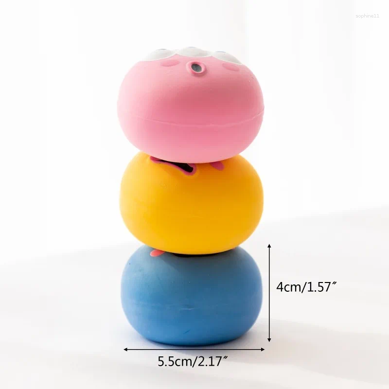 Update Puppy Toy Ball Cute Cartoon Big Eyeball Squeaking Sound Rubber Balls Dog Making Sounds Chews Playth Interactive Pet Toys Sphere