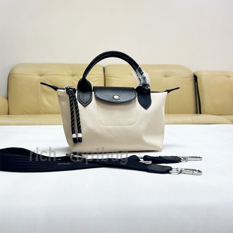 Designer Bag Mini Tote Nylon Energy Chanpes Waterproof Womens Handbag Beach Travel Shoulder Flap Purse Key Wallet with Strap Crossbody Black White