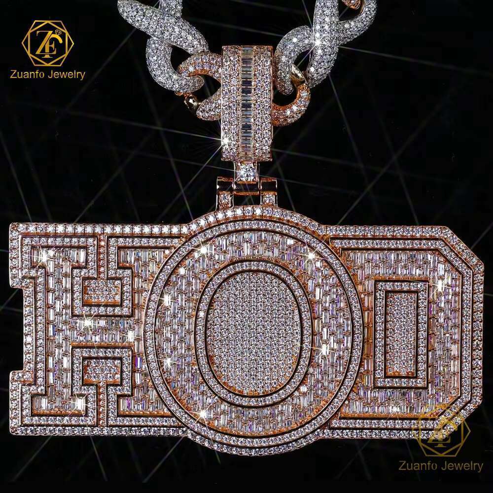 Hip hop Sier Iced and Tested with Silica Pendant Letters