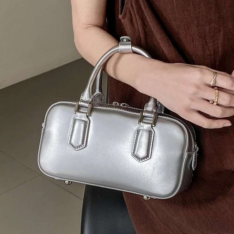 Designer Bag Spring New Genuine Leather Women Small Boston High Quality Shoulder Crossbody Bags Retro Commute Handbags Ladies Pillow Bag