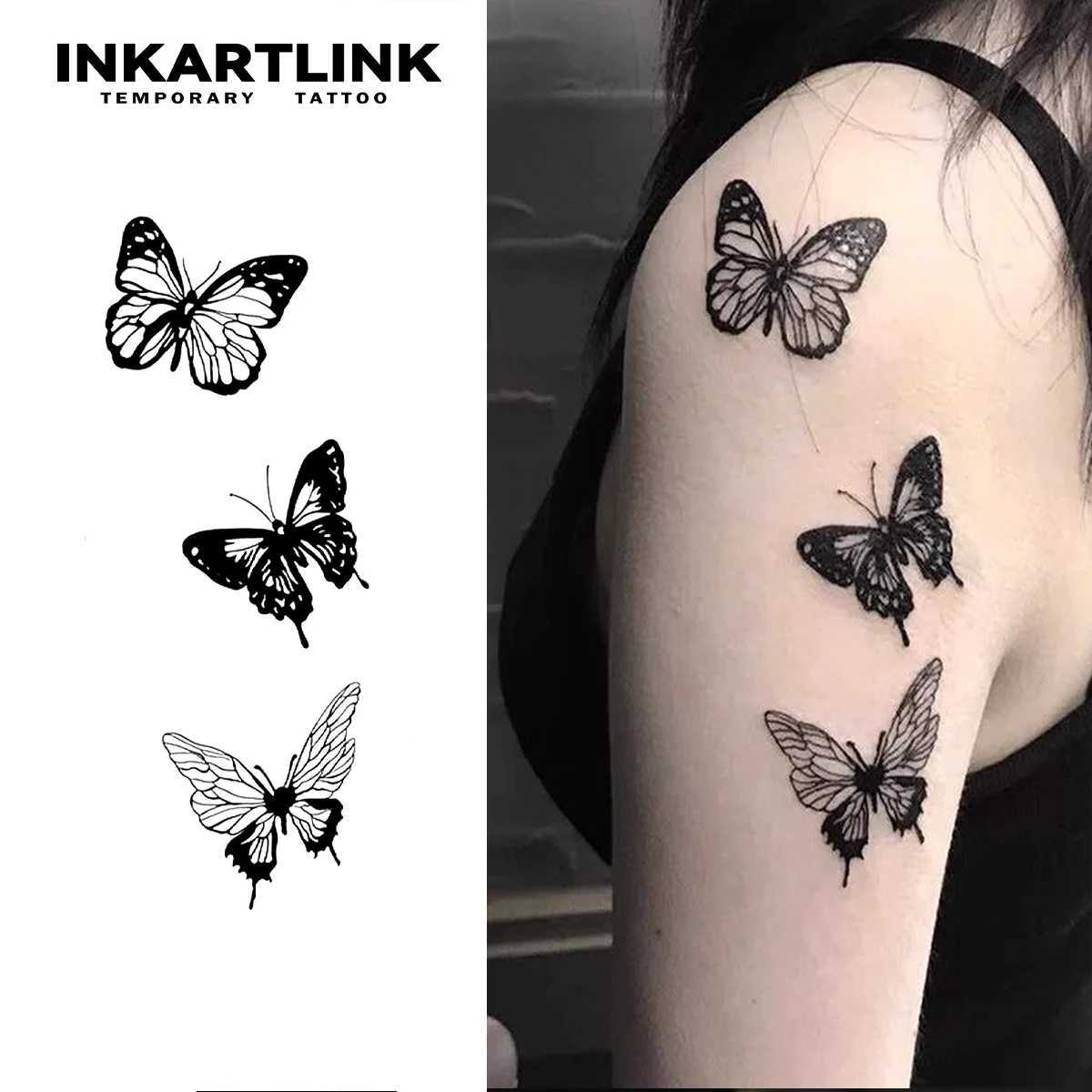 Butterfly temporary tattoo lasting for 15 days new technology waterproof semi permanent stickerXJ25414