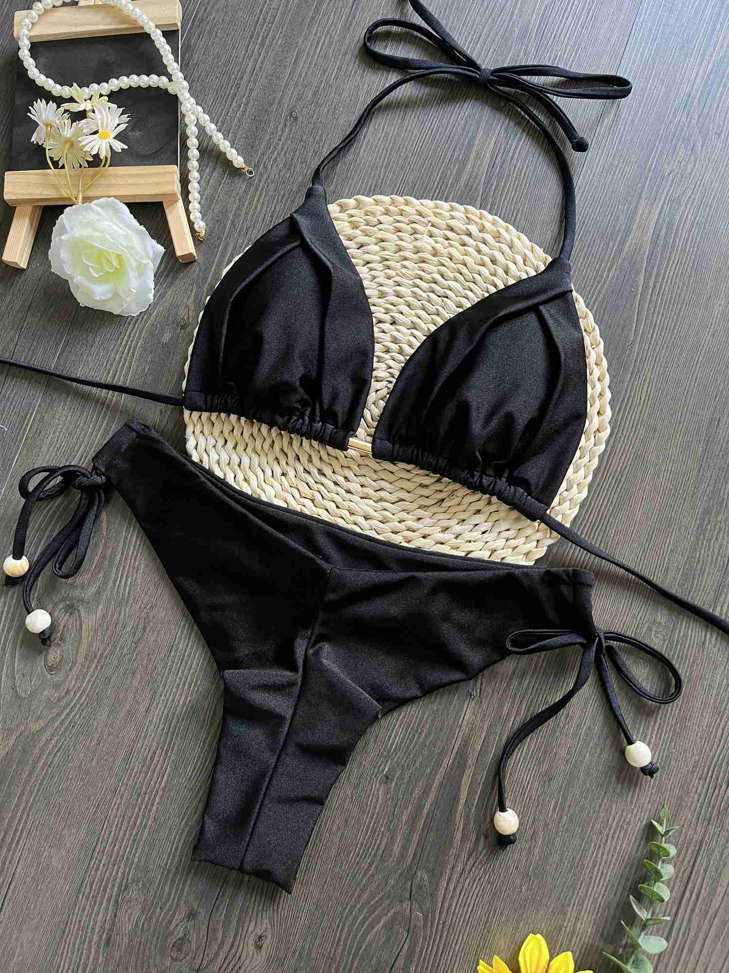 RUOTONSEPT Sexy Braiding rope Bandage Bikini Set Womens Swimsuit Two-piece Triangle Swimwear Bathing Suit Brazilian BiquinisW251113