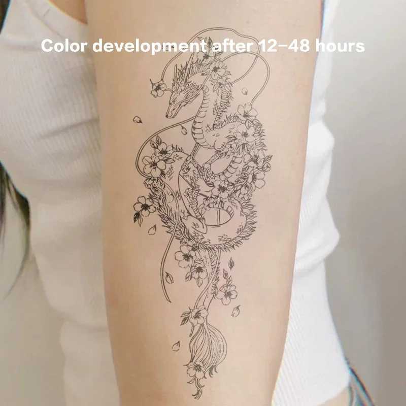 Beautiful Dragon Herbal Juice Tattoo Stickers Temporary Tattoos Fake Tattoos Cool Things Stickers Wholesale Facial Gifts ArtXJ25414