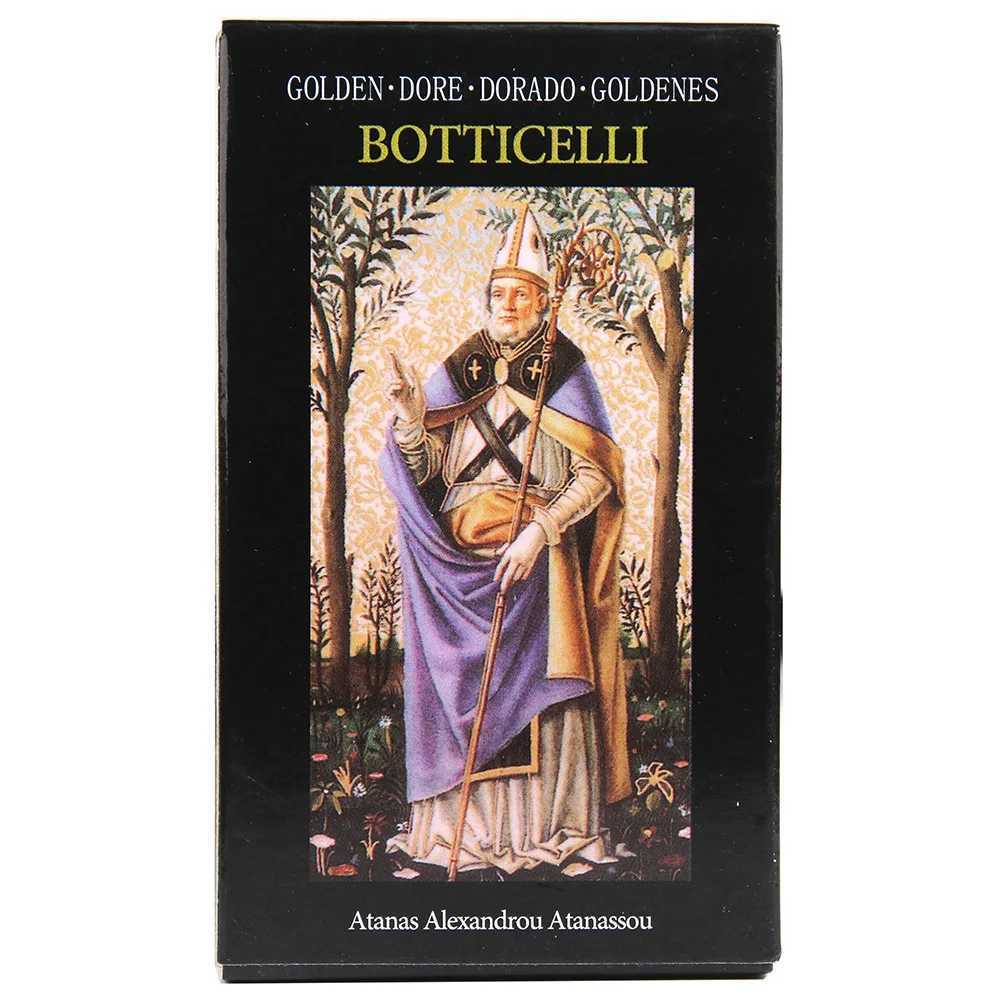 12x7cm Golden Botticelli Tarot Party Table Game 78pcs High Quality Fortune-telling Prophecy Oracle Cards With paper Guideboo C251114