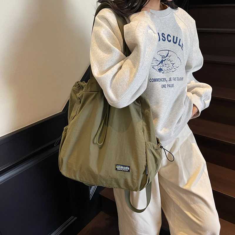 Multi-functional Fashion Backpacks For Women Nylon Large Capacity Shopper Shoulder Totes Drawstring Bucket Travelling RucksackW251113