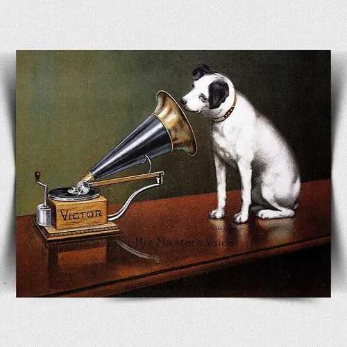 METAL SIGN WALL PLAQUE His Masters Voice HMV Gramophone Dog Victor-AluminumM251114